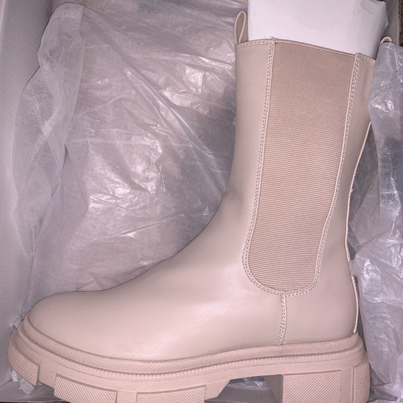 NWT Missguided pull on boots cream size 9 - Picture 9 of 9